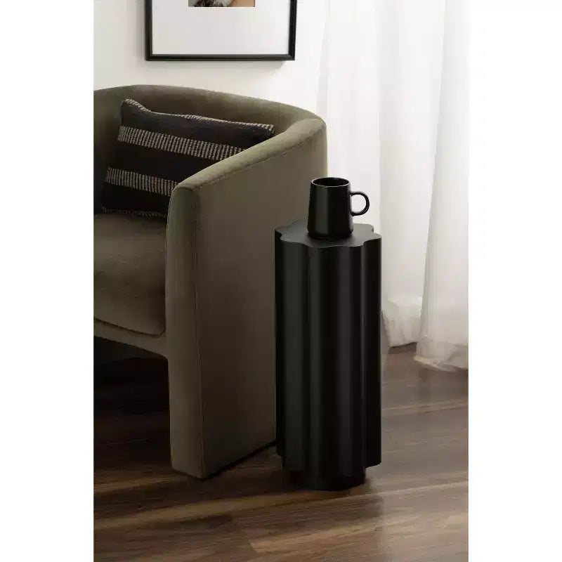 Tavolino da salotto Wavy in metallo, 23x23x56 cm, nero
