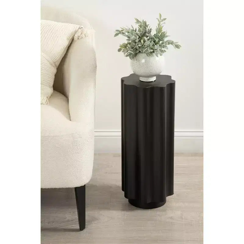 Tavolino da salotto Wavy in metallo, 23x23x56 cm, nero
