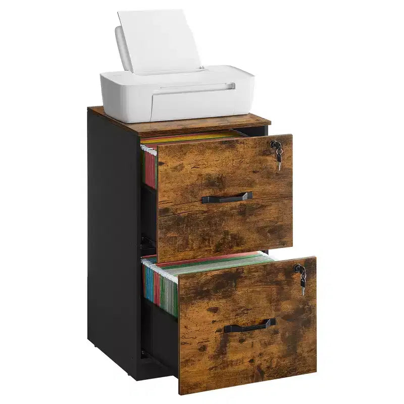 Classificatore verticale a 2 cassetti con 2 cassetti richiudibili a chiave, binario di sospensione regolabile, classificatore, supporto per stampante
