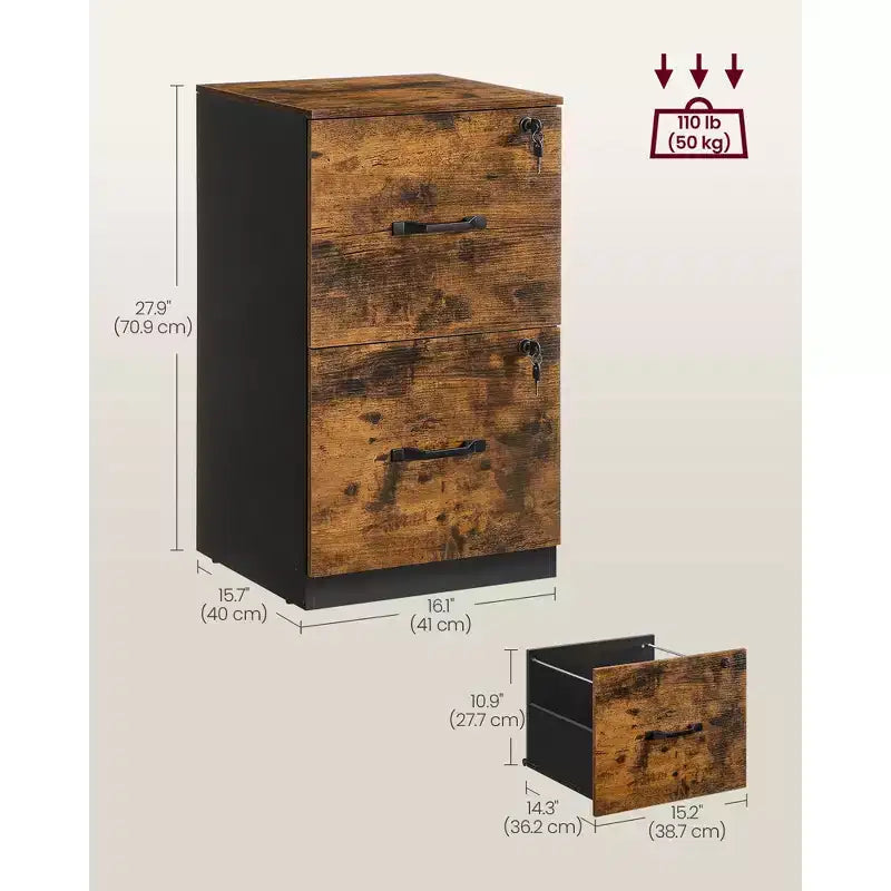 Classificatore verticale a 2 cassetti con 2 cassetti richiudibili a chiave, binario di sospensione regolabile, classificatore, supporto per stampante