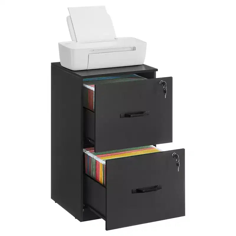 Classificatore verticale a 2 cassetti con 2 cassetti richiudibili a chiave, binario di sospensione regolabile, classificatore, supporto per stampante