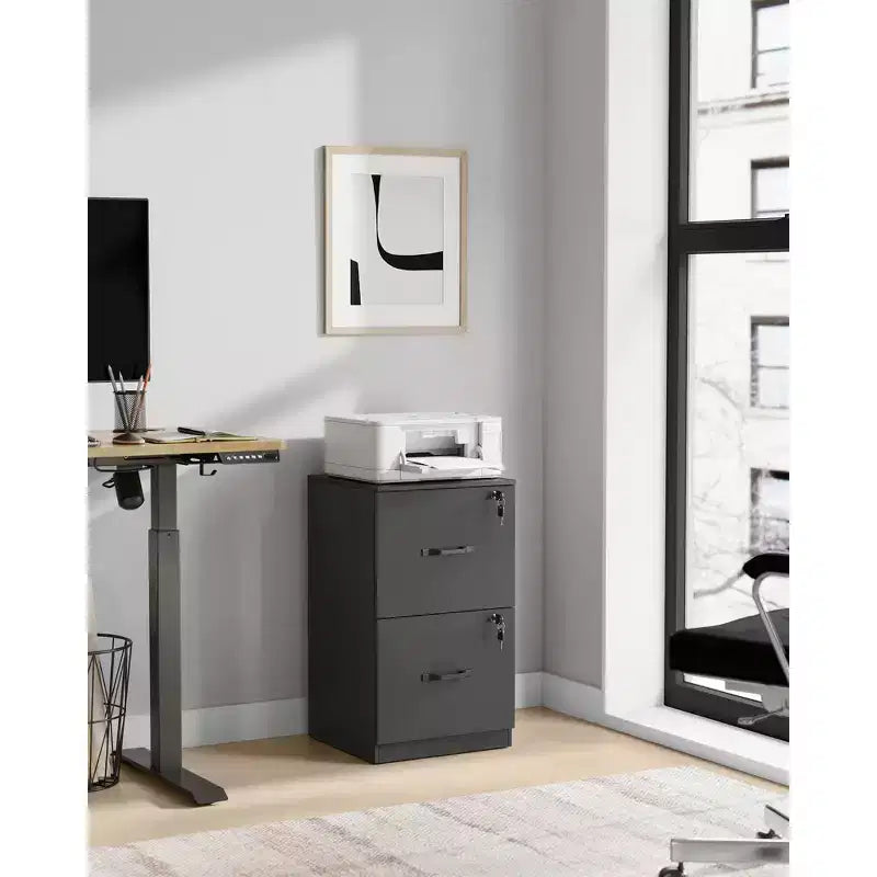 Classificatore verticale a 2 cassetti con 2 cassetti richiudibili a chiave, binario di sospensione regolabile, classificatore, supporto per stampante