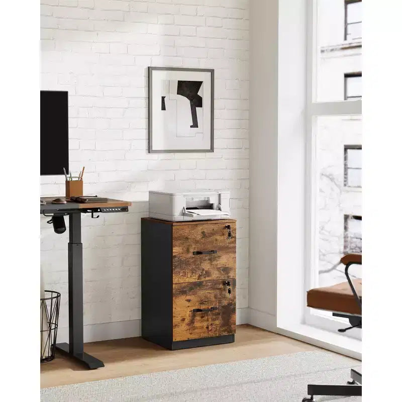 Classificatore verticale a 2 cassetti con 2 cassetti richiudibili a chiave, binario di sospensione regolabile, classificatore, supporto per stampante