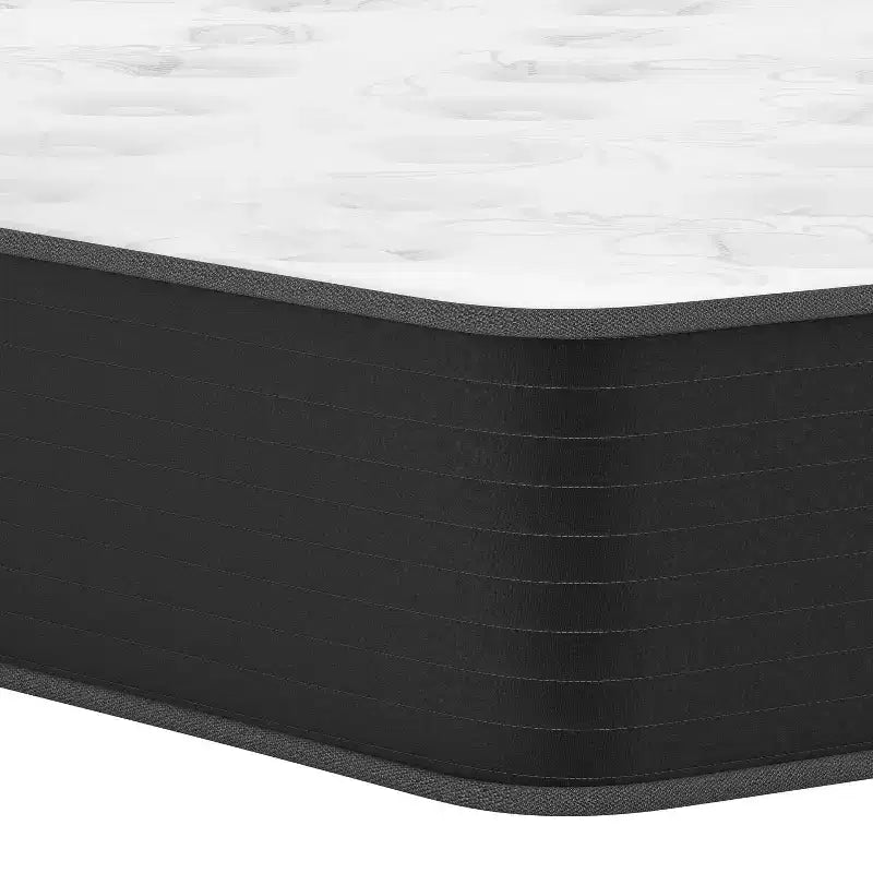 Materasso Ibrido da 10 Pollici, Schiuma Rinfrescante ad Alta Densità e Materasso a Molle Insacchettate in Scatola, Schiuma Certificata CertiPur-US, Bianco/Nero