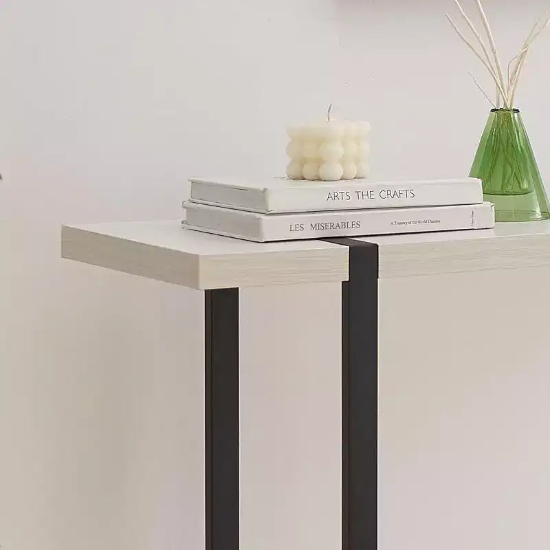 Tavolino Consolle per Ingresso con Ripiani - Tavolo da Divano Moderno in Metallo e Legno per Salotto, Ingresso, Corridoio, Foyer
