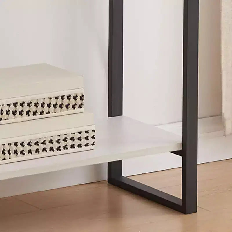 Tavolino Consolle per Ingresso con Ripiani - Tavolo da Divano Moderno in Metallo e Legno per Salotto, Ingresso, Corridoio, Foyer