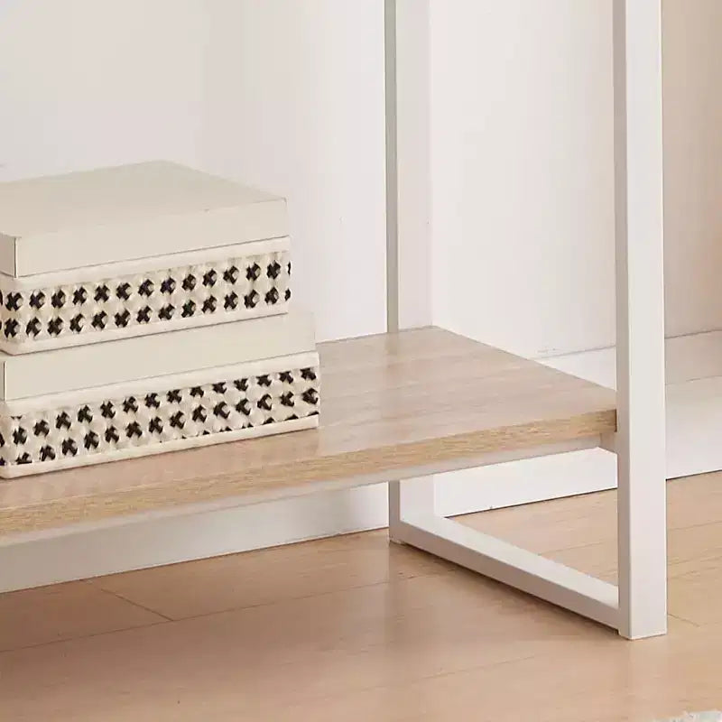Tavolino Consolle per Ingresso con Ripiani - Tavolo da Divano Moderno in Metallo e Legno per Salotto, Ingresso, Corridoio, Foyer