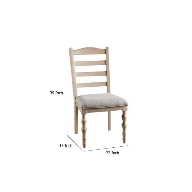 Sedia da pranzo Royal Hampton Set di 2, gambe tornite, legno massello marrone chiaro