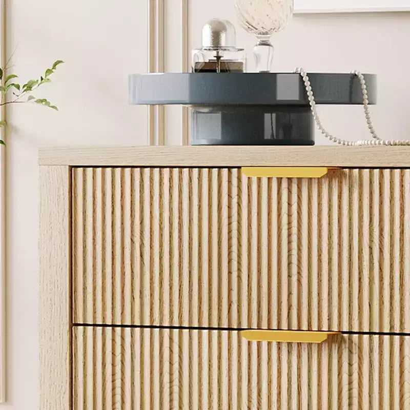 Cassettiera scanalata a 5 cassetti, cassettiera sottile in legno alta 114 cm per piccoli spazi, cassettiera moderna in stile rustico per camera da letto, cameretta, appartamento