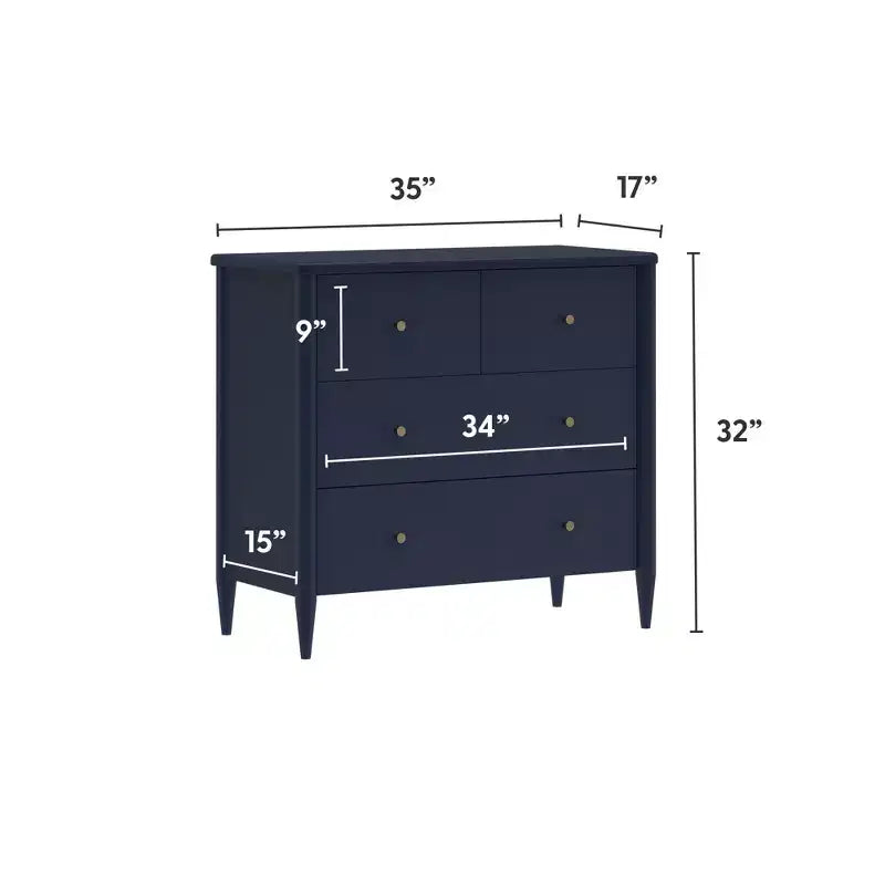 Comodino a 3 cassetti con cassetto superiore diviso