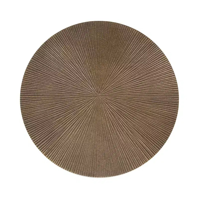 Tavolino/Poggiapiante Regolabile in Metallo Goffrato, 10x10x30, Oro e Nero