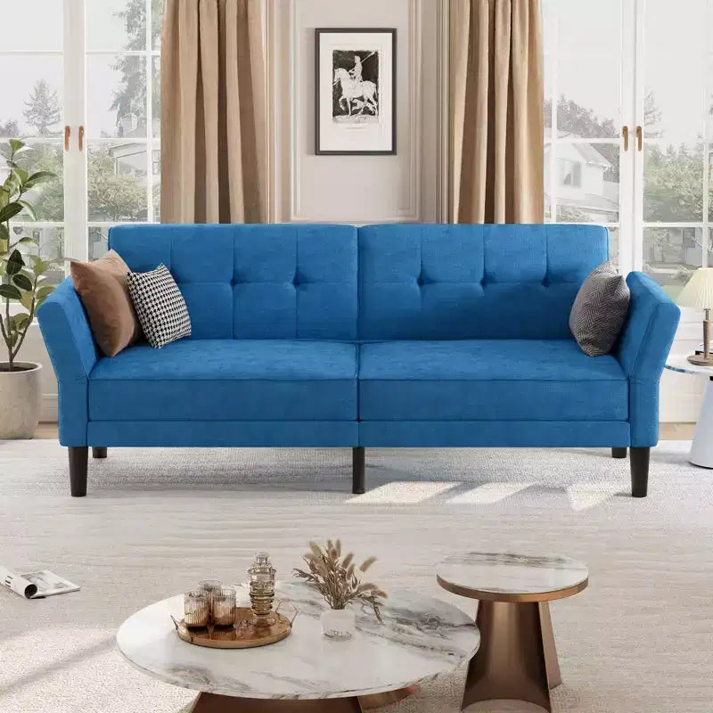 89 Divano Letto Futon, Divano Letto Moderno in ciniglia con Schienale e Braccioli Regolabili, Divano Futon Convertibile per Soggiorno Camera da Letto Appartamenti