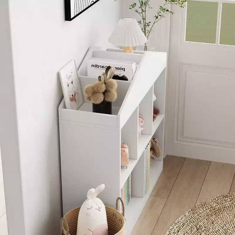 Libreria a 5 scomparti, Scaffale per bambini, Armadietto a forma di casetta per bambini, per sala giochi, cameretta, stanza dei bambini