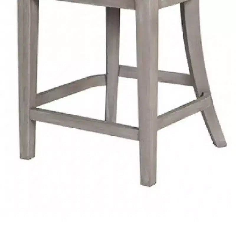 Set di 2 sedie da bancone, schienale curvo intagliato, finitura bianco slavato