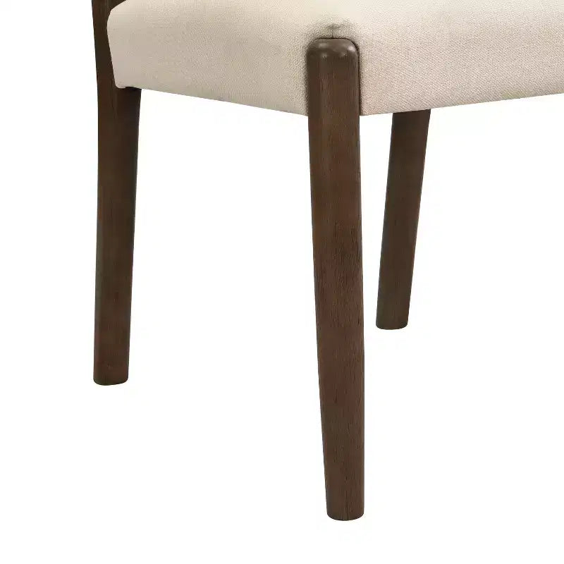 Sedie da pranzo imbottite in tessuto Mid-Century con schienale (set da 2)