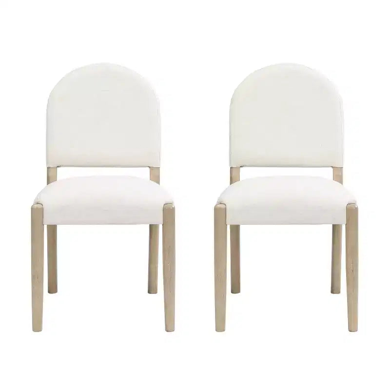 Sedie da pranzo imbottite in tessuto Mid-Century con schienale (set da 2)