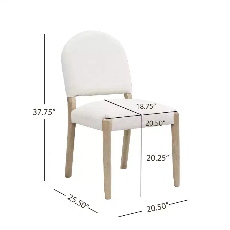 Sedie da pranzo imbottite in tessuto Mid-Century con schienale (set da 2)