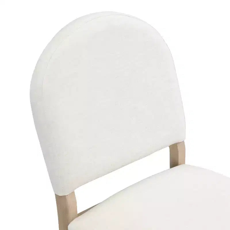 Sedie da pranzo imbottite in tessuto Mid-Century con schienale (set da 2)