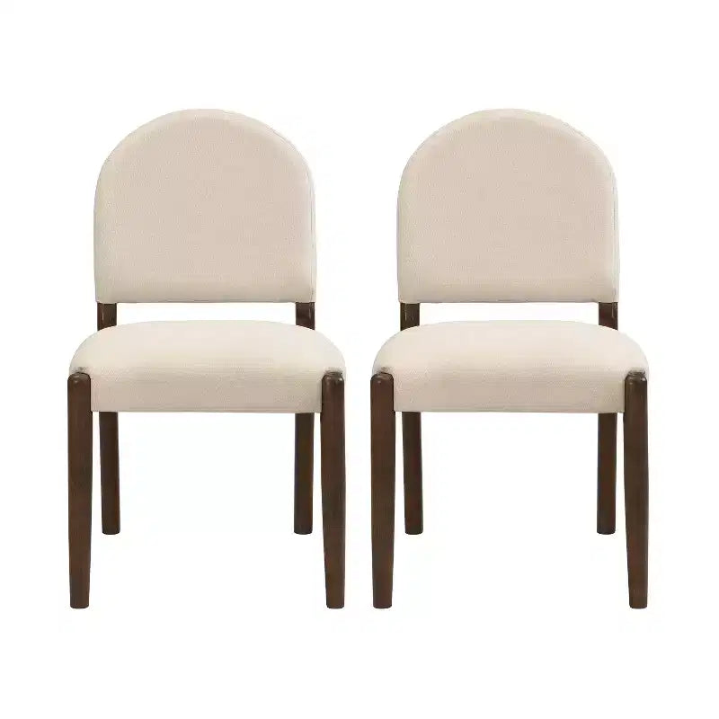 Sedie da pranzo imbottite in tessuto Mid-Century con schienale (set da 2)