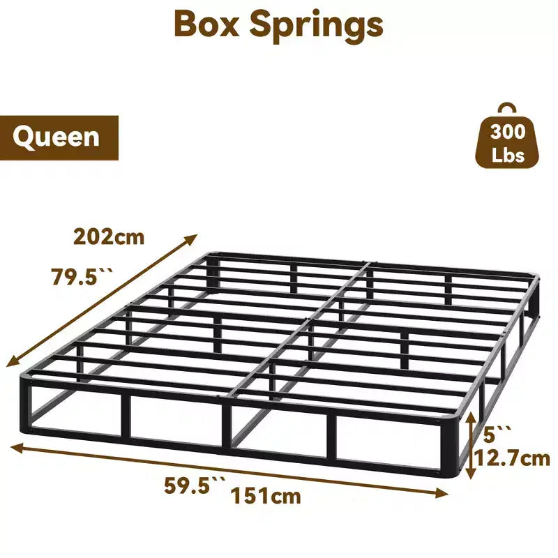 Rete a molle queen size, struttura in metallo rinforzato, dotata di rivestimento elastico con cappello a letto