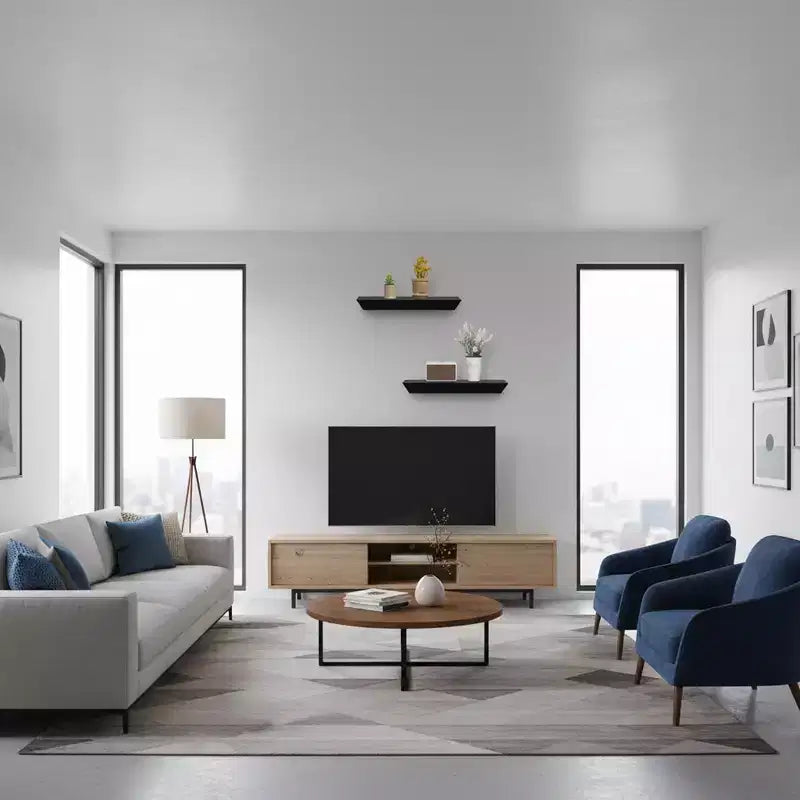 2 Pacchi Mensole Galleggianti FurnitureR, Mensole da Parete Nere in Legno MDF per Arredo e Stoccaggio, Ideali per Camera da Letto, Soggiorno, Bagno, Cucina