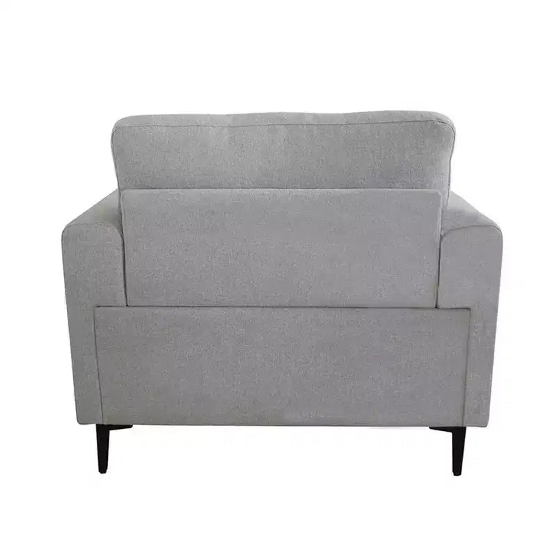 Sedia Lino Grigio Chiaro - Acme Furniture: Poltrona d'Appoggio Imbottita con Gambe in Metallo