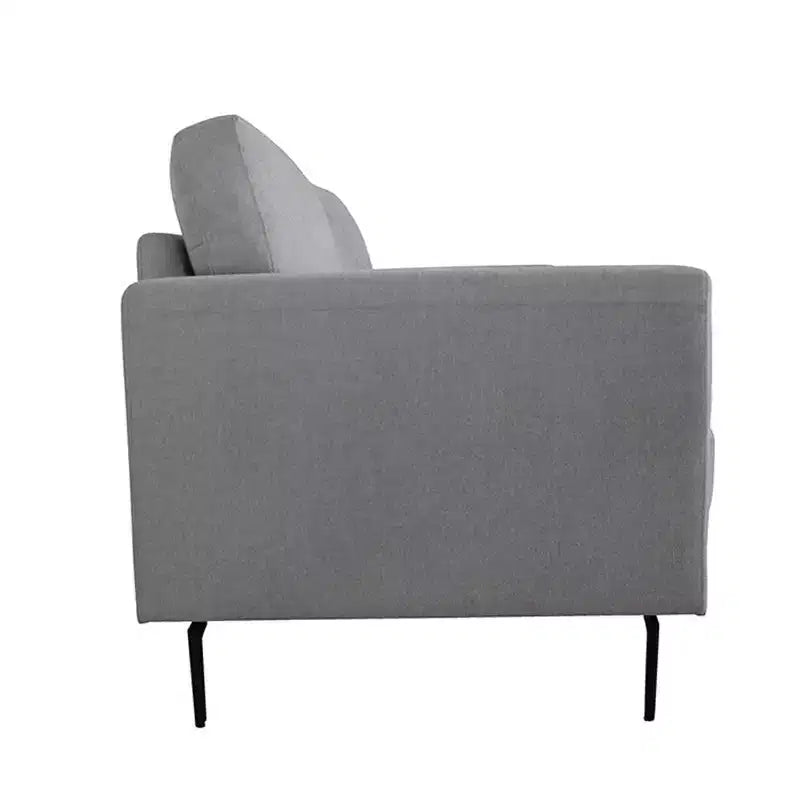 Sedia Lino Grigio Chiaro - Acme Furniture: Poltrona d'Appoggio Imbottita con Gambe in Metallo