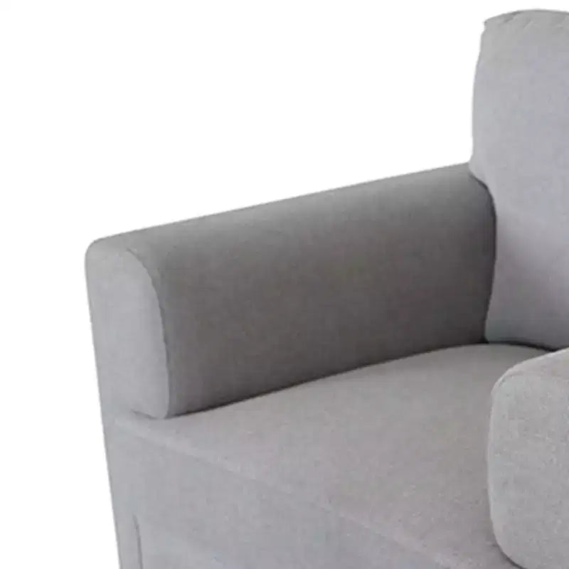 Sedia Lino Grigio Chiaro - Acme Furniture: Poltrona d'Appoggio Imbottita con Gambe in Metallo