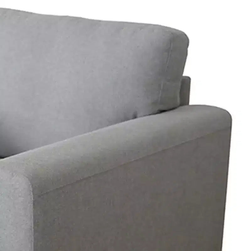 Sedia Lino Grigio Chiaro - Acme Furniture: Poltrona d'Appoggio Imbottita con Gambe in Metallo
