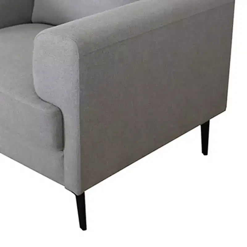 Sedia Lino Grigio Chiaro - Acme Furniture: Poltrona d'Appoggio Imbottita con Gambe in Metallo