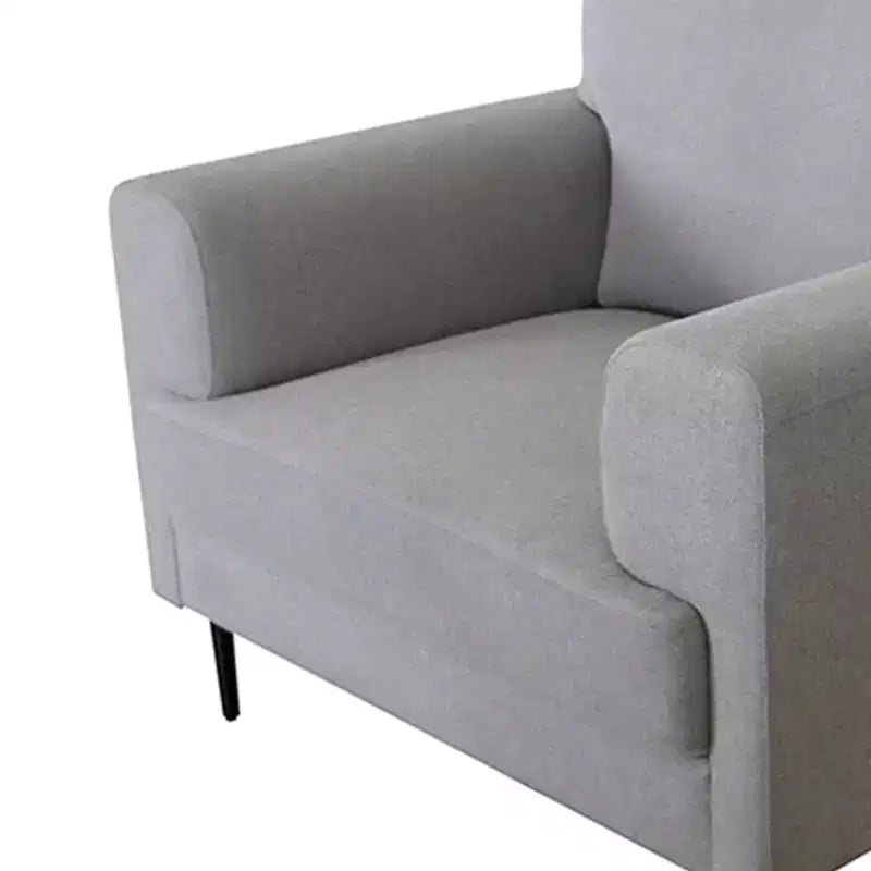 Sedia Lino Grigio Chiaro - Acme Furniture: Poltrona d'Appoggio Imbottita con Gambe in Metallo