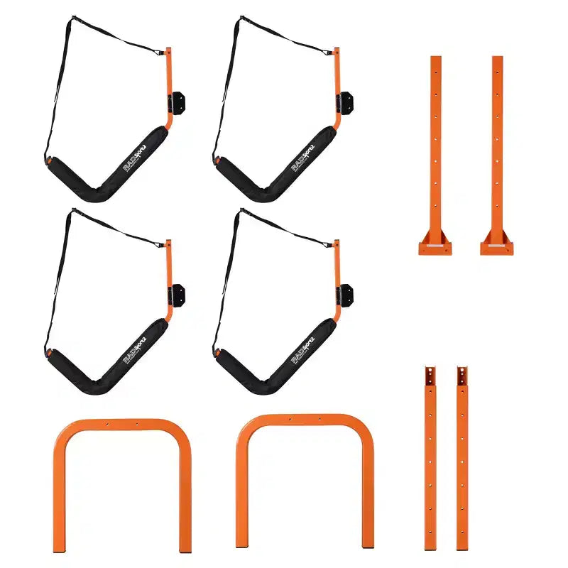Rastrelliera - Due supporti per kayak autoportanti da 53 1/8 pollici con doppi bracci e cinghie regolabili - Contiene 2 canoe, SUP, tavole da paddleboard di RAD Sportz