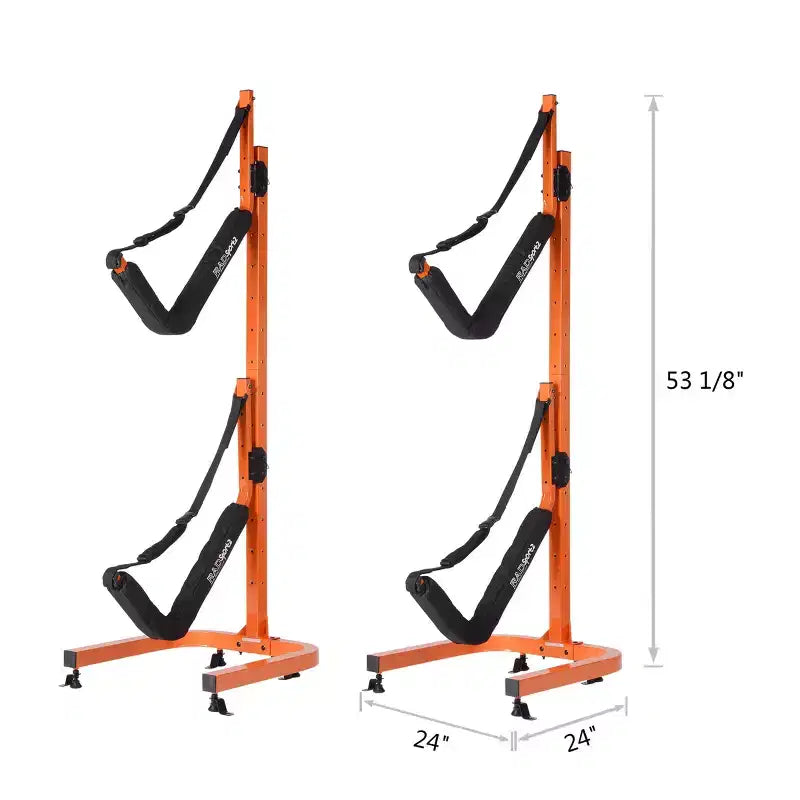 Rastrelliera - Due supporti per kayak autoportanti da 53 1/8 pollici con doppi bracci e cinghie regolabili - Contiene 2 canoe, SUP, tavole da paddleboard di RAD Sportz