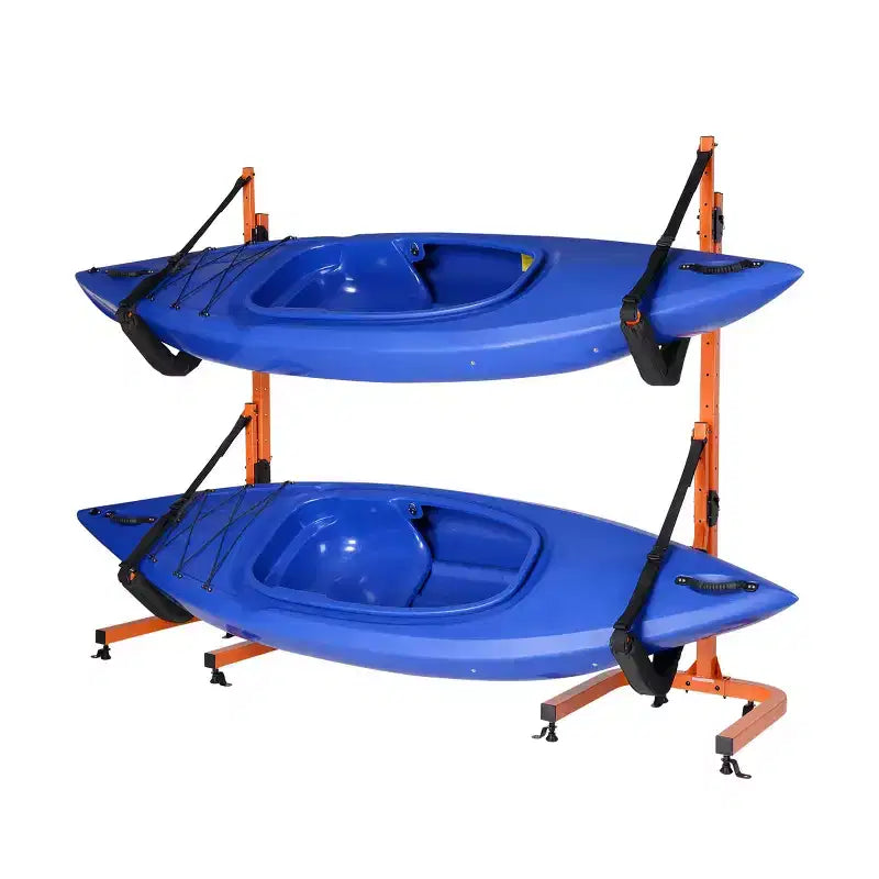 Rastrelliera - Due supporti per kayak autoportanti da 53 1/8 pollici con doppi bracci e cinghie regolabili - Contiene 2 canoe, SUP, tavole da paddleboard di RAD Sportz