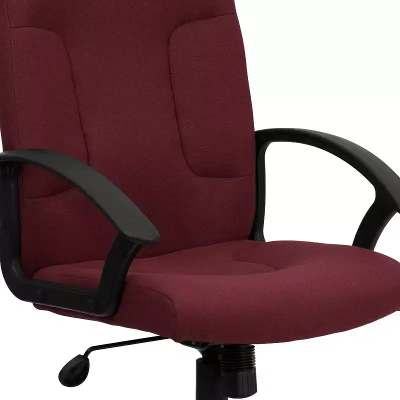 Sedia da ufficio direzionale girevole in tessuto a schienale medio con braccioli in nylon