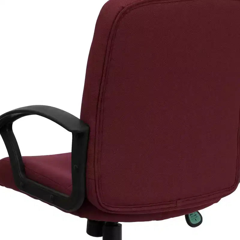 Sedia da ufficio direzionale girevole in tessuto a schienale medio con braccioli in nylon