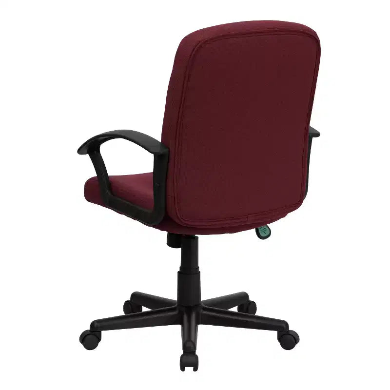 Sedia da ufficio direzionale girevole in tessuto a schienale medio con braccioli in nylon