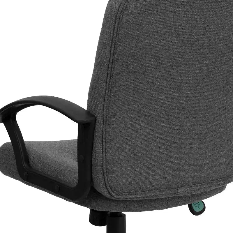 Sedia da ufficio direzionale girevole in tessuto a schienale medio con braccioli in nylon