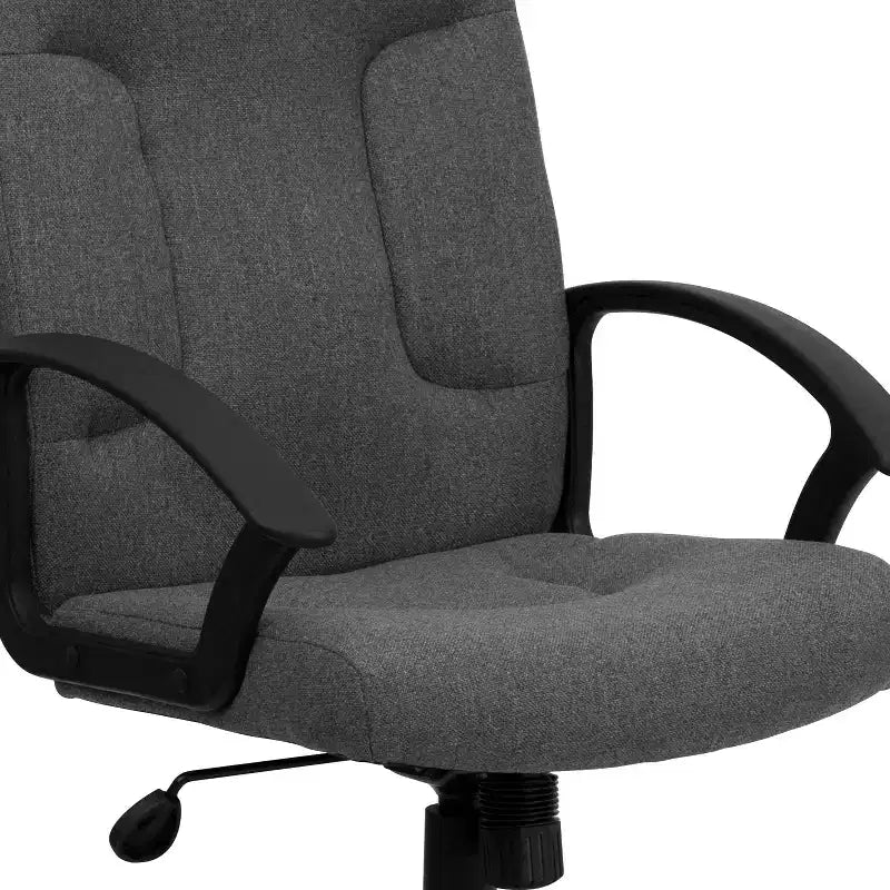 Sedia da ufficio direzionale girevole in tessuto a schienale medio con braccioli in nylon