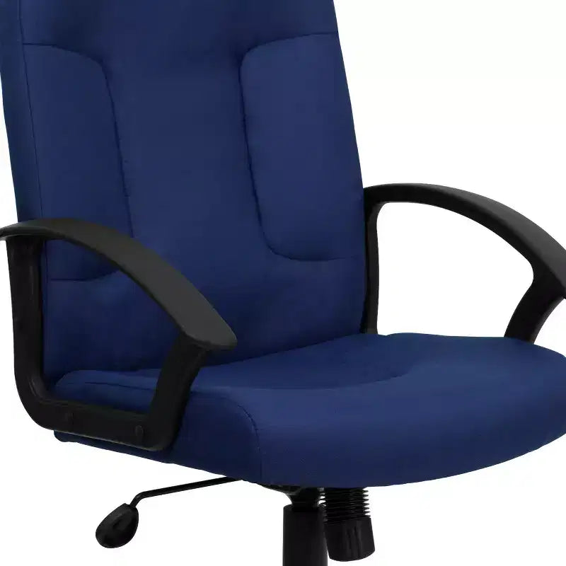 Sedia da ufficio direzionale girevole in tessuto a schienale medio con braccioli in nylon